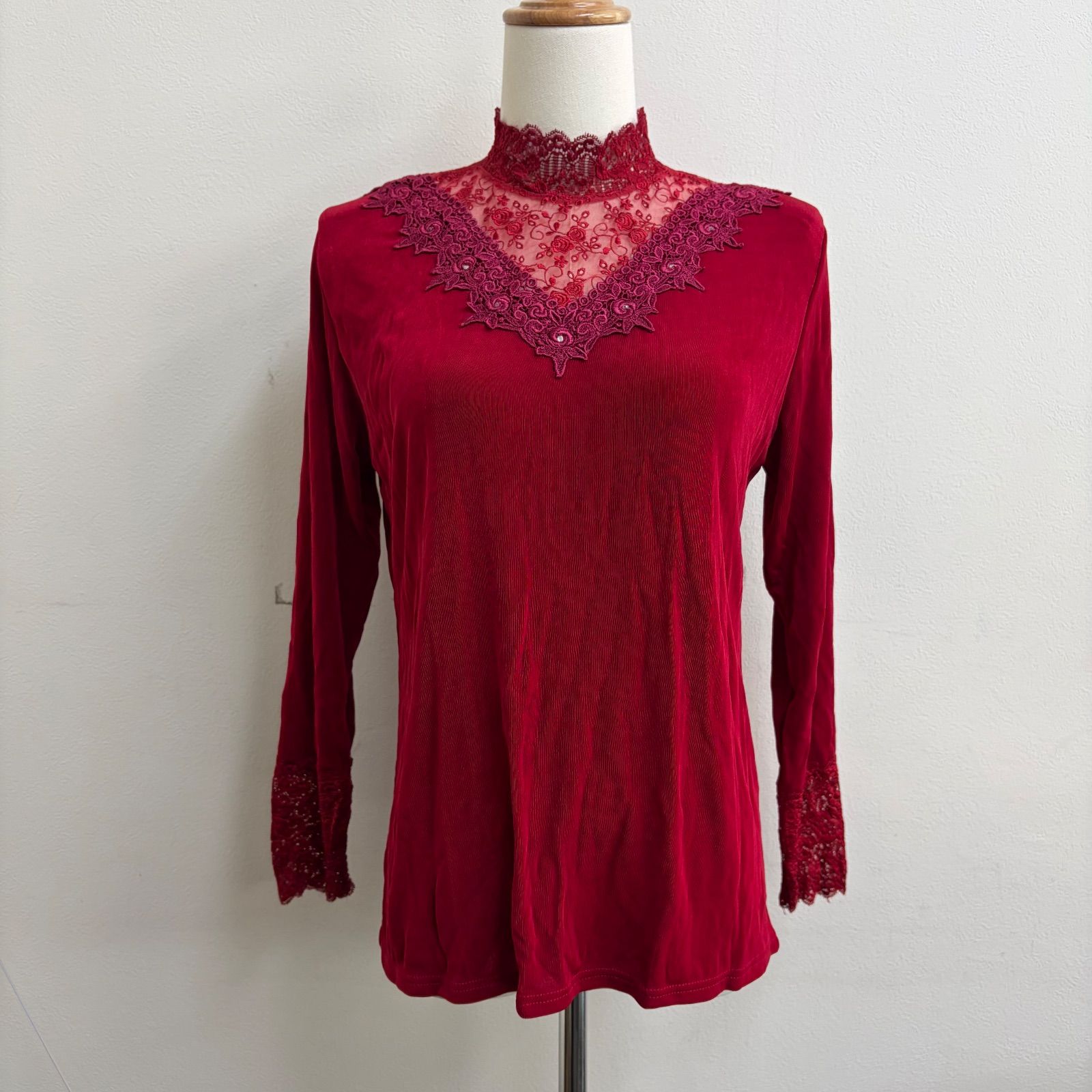 フラメンコ衣装 トップス 赤 レッド レース 花柄 - メルカリ