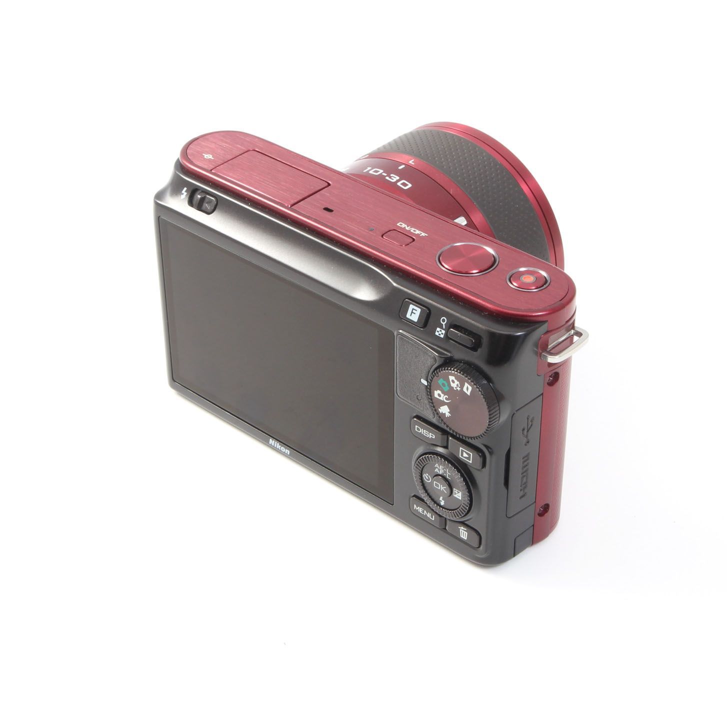 シャッター数2250回】 ニコン Nikon1 J2 レッド + 1NIKKOR 10-30mm VR