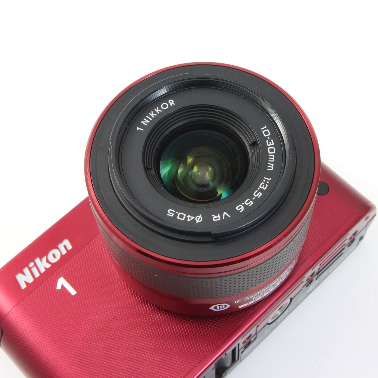 シャッター数2250回】 ニコン Nikon1 J2 レッド + 1NIKKOR 10-30mm VR