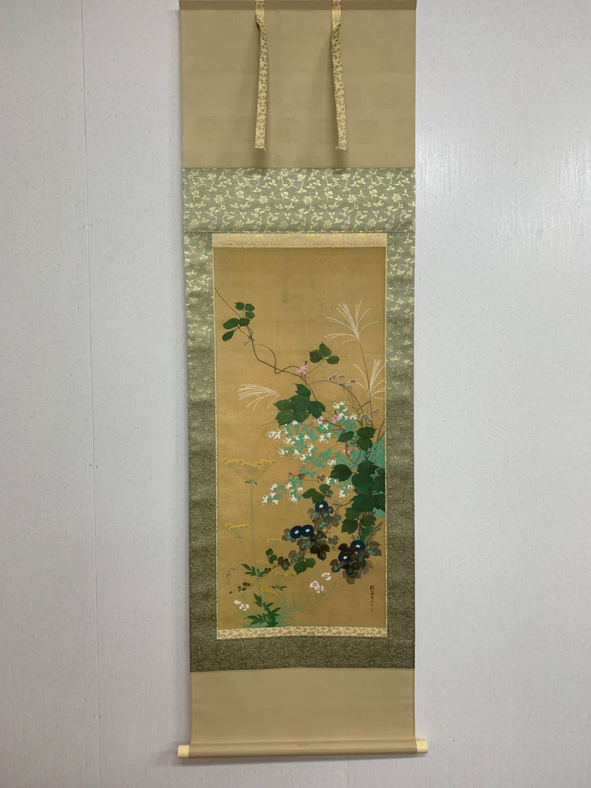 掛け軸】276 酒井抱一「七草図」工芸 鈴木其一師 江戸琳派創始者 江戸