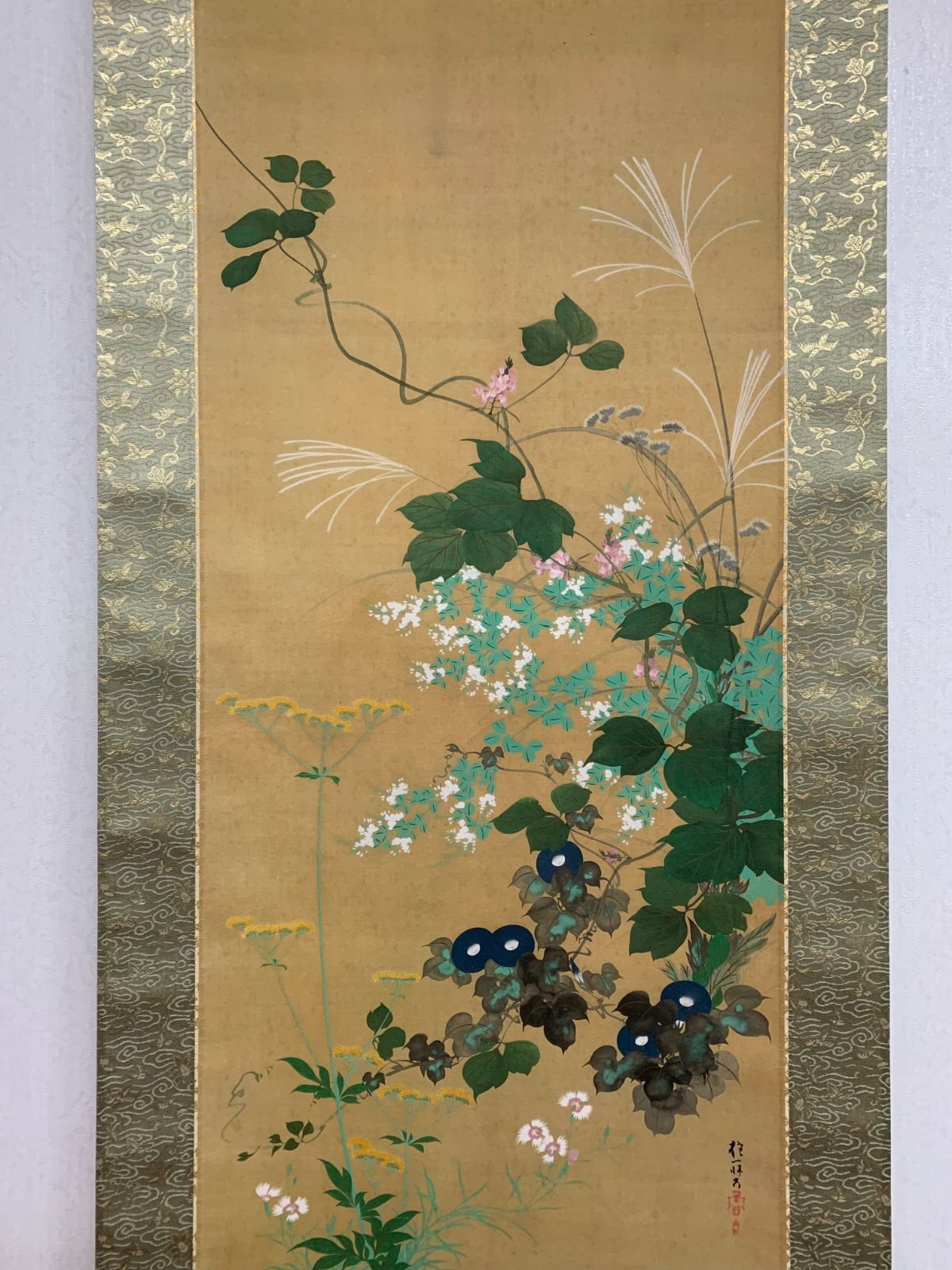 K茶道具 掛軸 二幅対「耕織図 双幀」 仿華山翁図 華僊作 共箱 S1001KJ