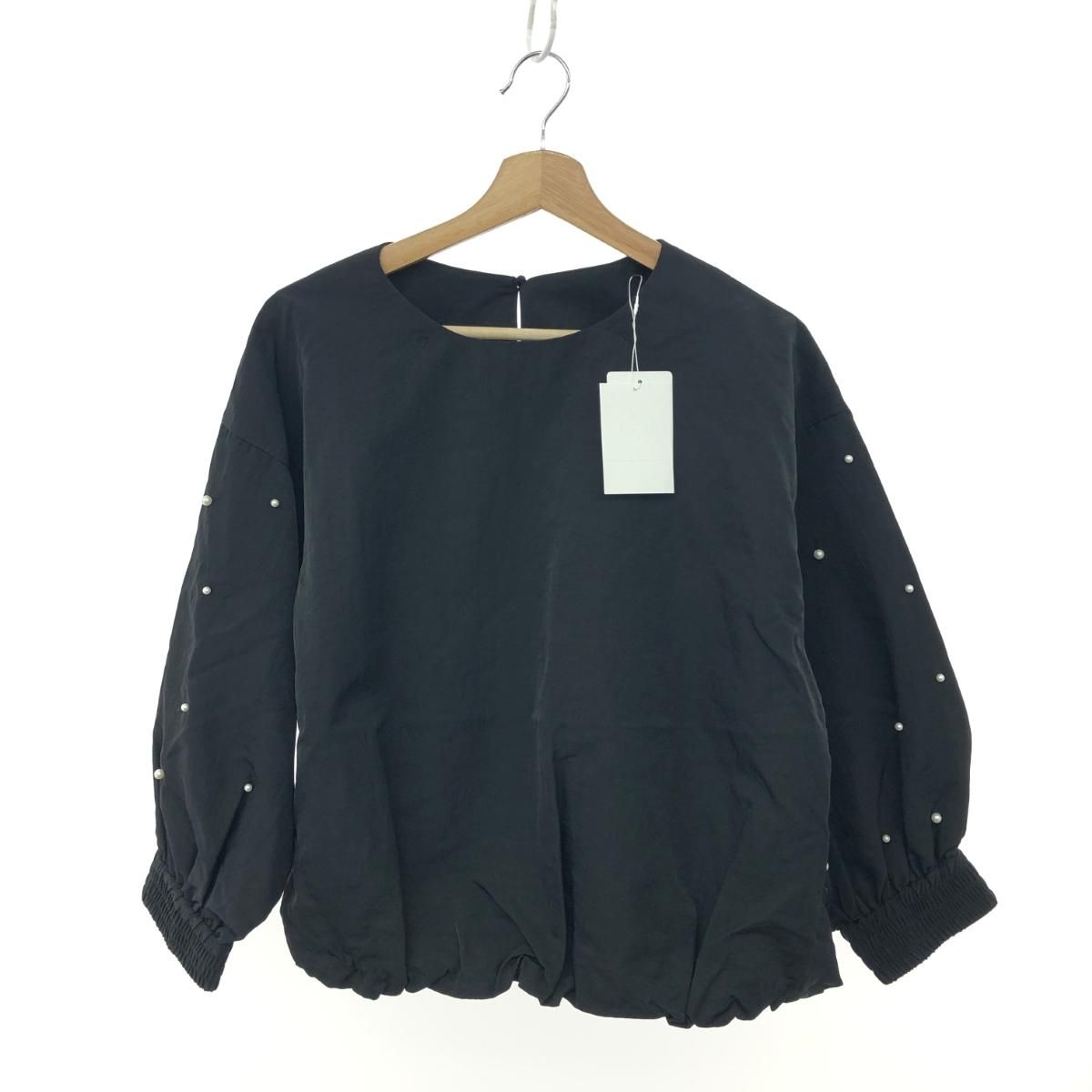 ビアズリー　LIVETART ランダムパールトップス　2024AW 黒　ブラウス BEARDSLEY ビアズリー LIVETART/ランダムパールトップス サイズ:F 長袖
