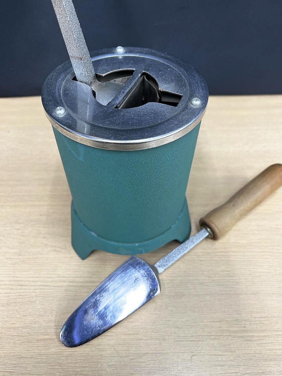 現状品】 ハタミシン 藤原式 裁縫電化鏝 傍熱型 昭和レトロ アイロン