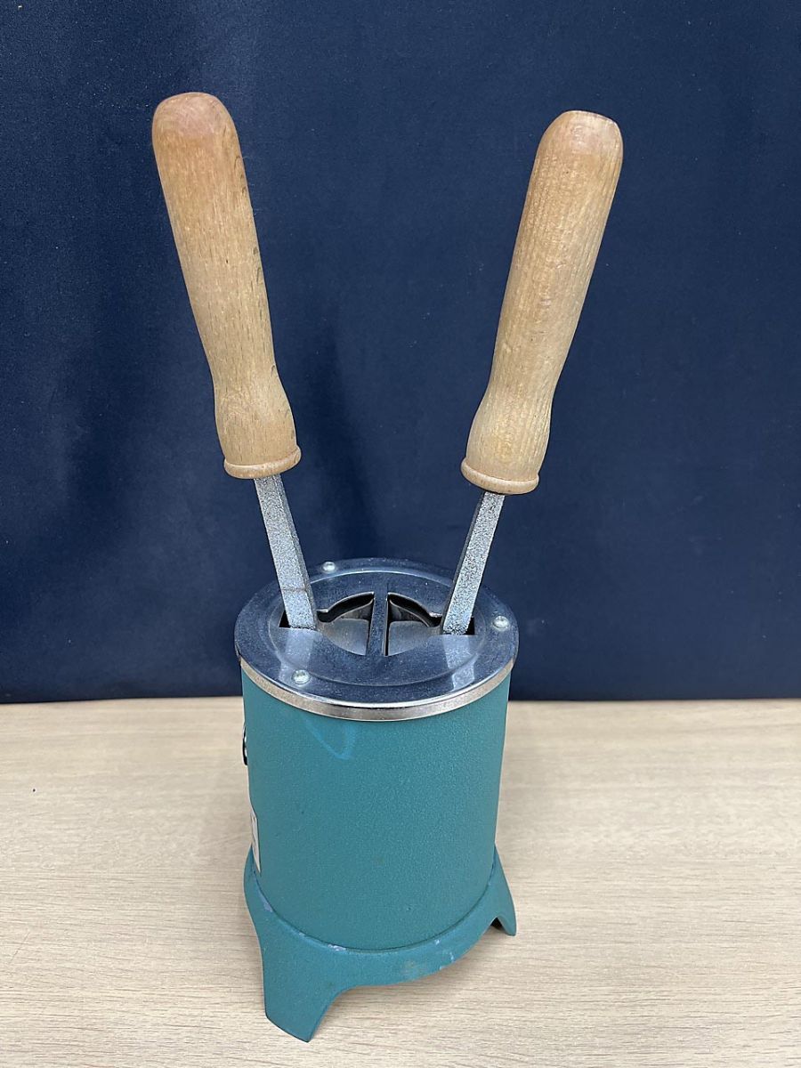 現状品】 ハタミシン 藤原式 裁縫電化鏝 傍熱型 昭和レトロ アイロン