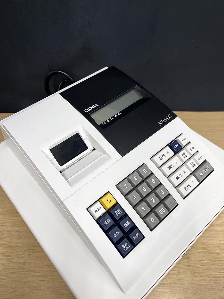 現状品】 CLOVER クローバー電子 レジ レジスター レジロール紙付