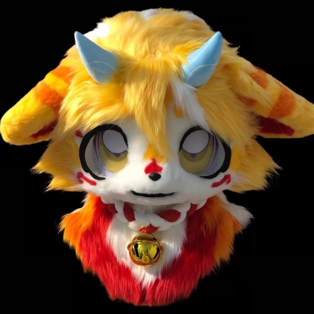 着ぐるみヘッド 犬 NO 498 黄色 全頭ヘッド ケモノ ファースーツ ぬいぐるみ コスプレ コスチューム kigurumi 一点物