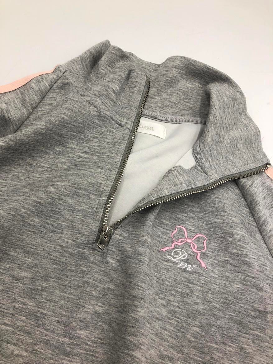 pium みるてんちゃん 本田珠由記 ダブルラインオーバーサイズスウェットグレー pium ダブルラインオーバーサイズスウェット 本田珠由記コラボグレー