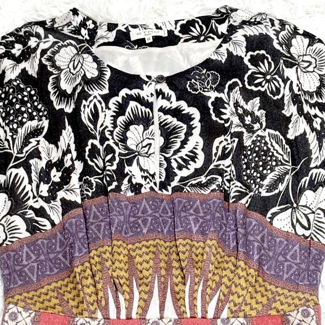 美品】ETRO エトロ イタリア製 44 Aラインフレアワンピース 花柄