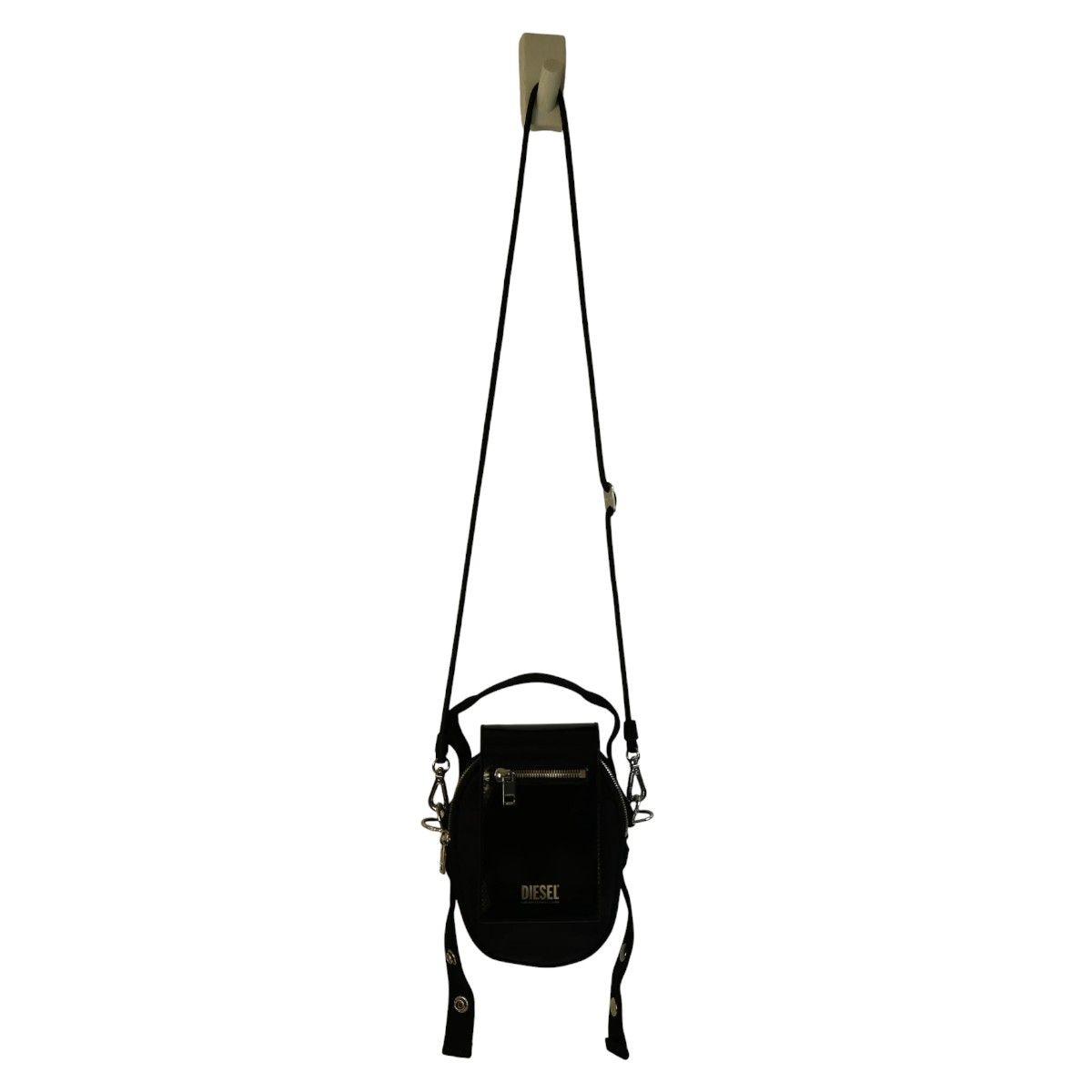 美品 DIESEL ディーゼル エナメル/ナイロン/レザー 2WAY ショルダー 