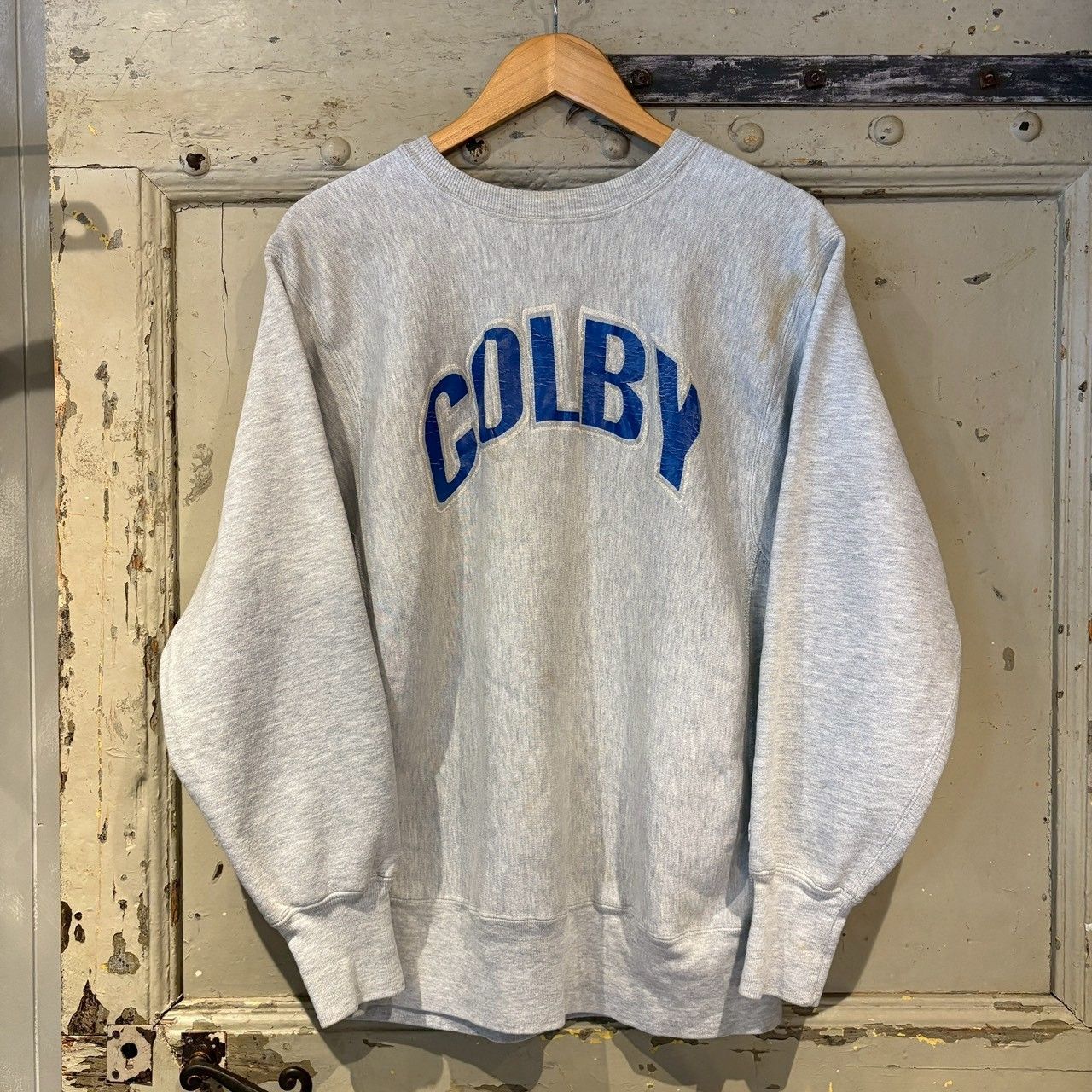 80s ヴィンテージ レア 内縫い リバースウィーブ プリントタグ カドゥケウス 80's USA製 Champion REVERSE WEAVE プリントタグ スウェット グレー