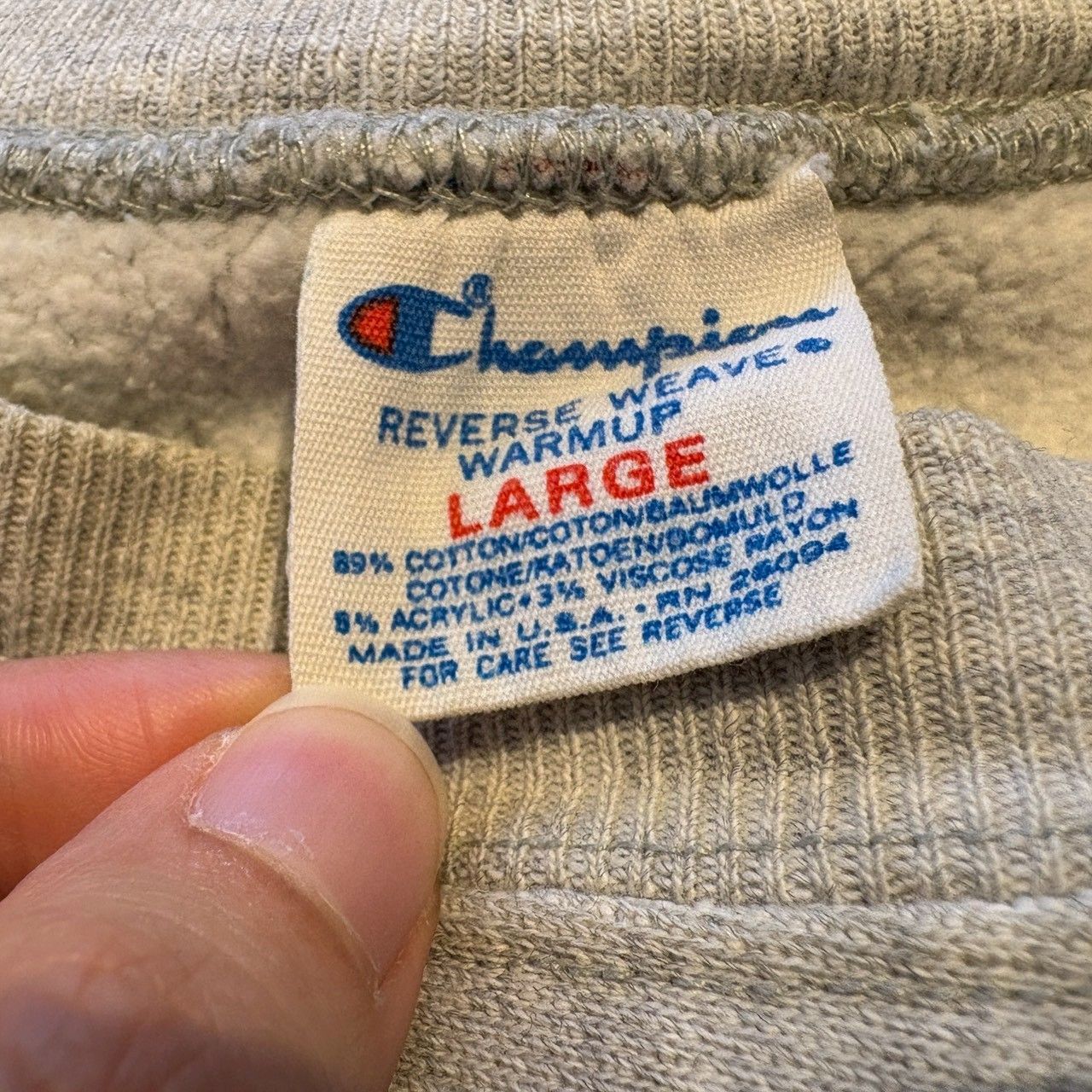 80's USA製 Champion REVERSE WEAVE プリントタグ スウェット グレー