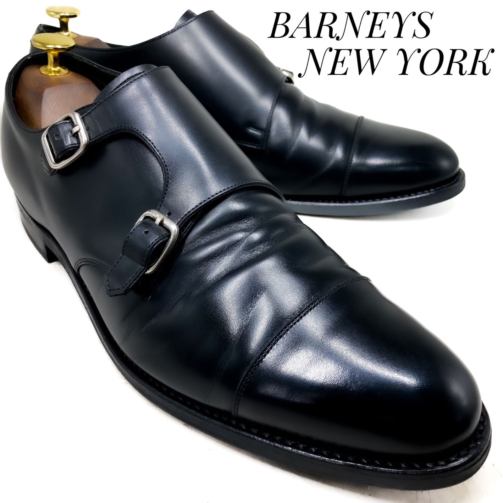 BARNEYS NEWYORK バーニーズニューヨーク ダブルモンクストラップ 黒 