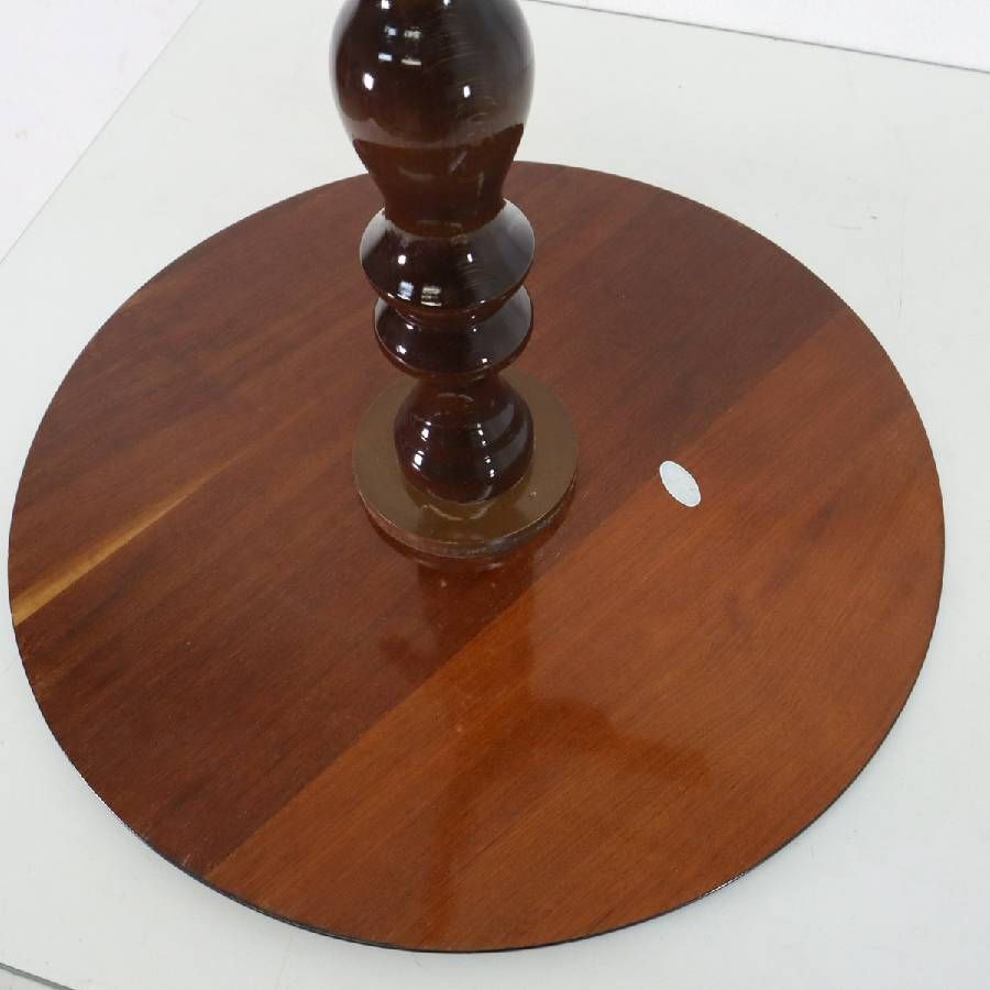 イタリア製 象嵌装飾 サイドテーブル Φ50cm 高さ62cm ワインテーブル