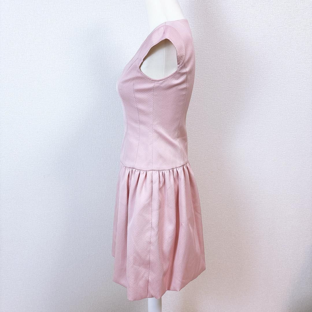 美品】Rene ルネ 半袖Aラインフレアワンピース ピンク - メルカリ