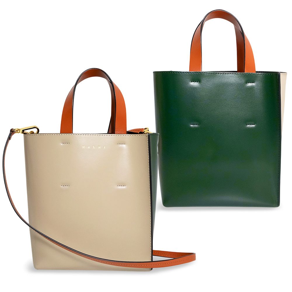 美品】MARNI ミュゼオ 2way ショルダーバッグ レザー バイカラー