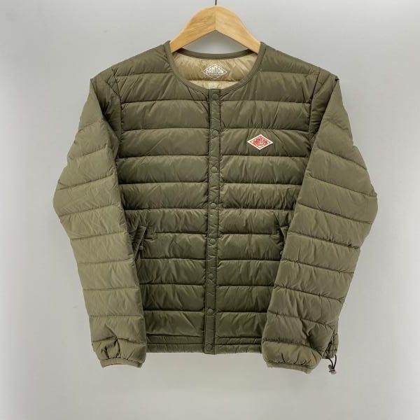 中古】DANTON インナーダウンジャケット カーキ サイズ34 19A-KW-001