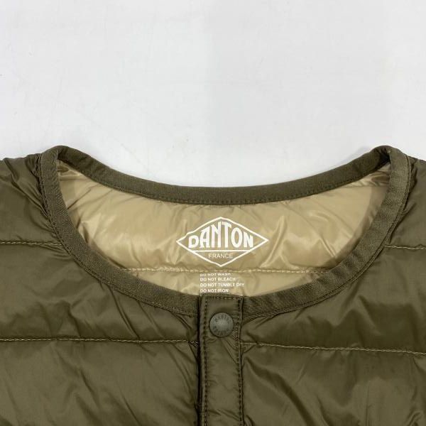 中古】DANTON インナーダウンジャケット カーキ サイズ34 19A-KW-001
