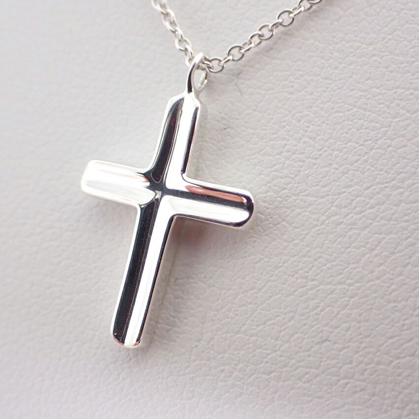 Tiffany クロス型ペンダント ネックレス ティファニー 925 コンケーブクロス ペンダント/ネックレス//j132-6