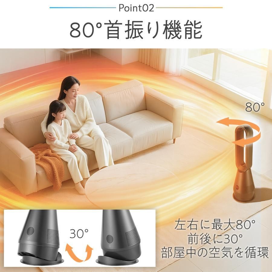 2922グレー 2912冷暖扇風機2.0MG ファンヒーター セラミックヒーター