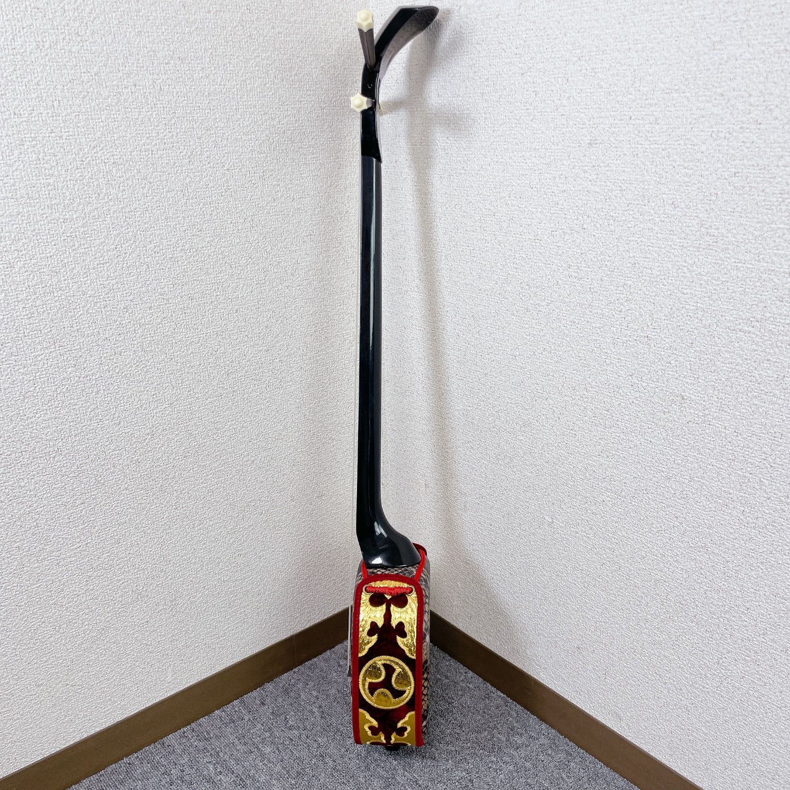 米須三線店沖縄三線 (121289H) 現状品/沖縄 三線 人工蛇皮 沖縄 民謡 和