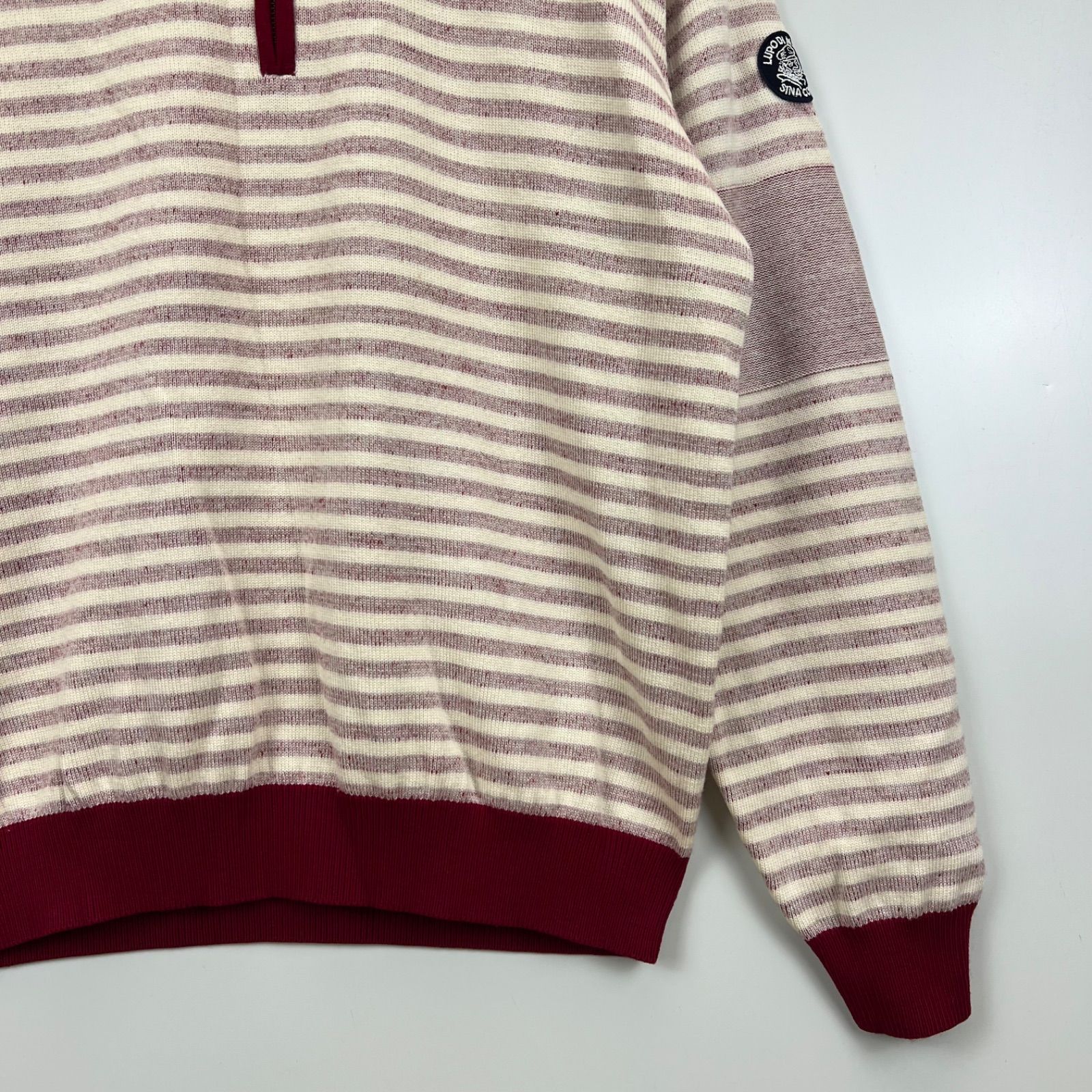 SINA COVA GOLF half zip wool knit sweater anchor logo L シナコバ