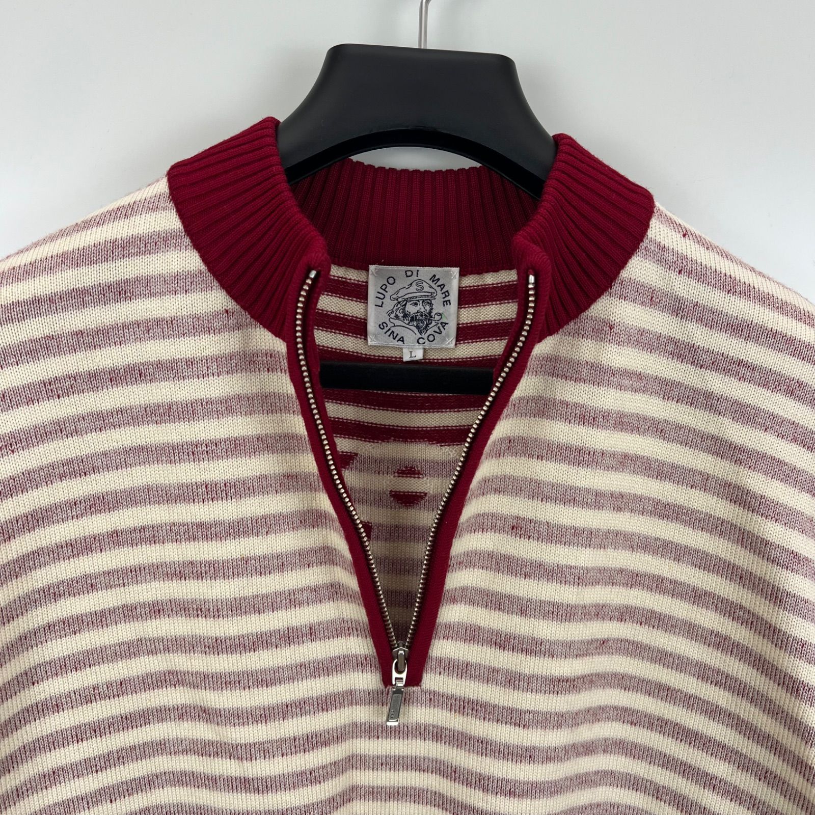 SINA COVA ボーダー ハーフジップ ニットセーター シナコバ SINA COVA