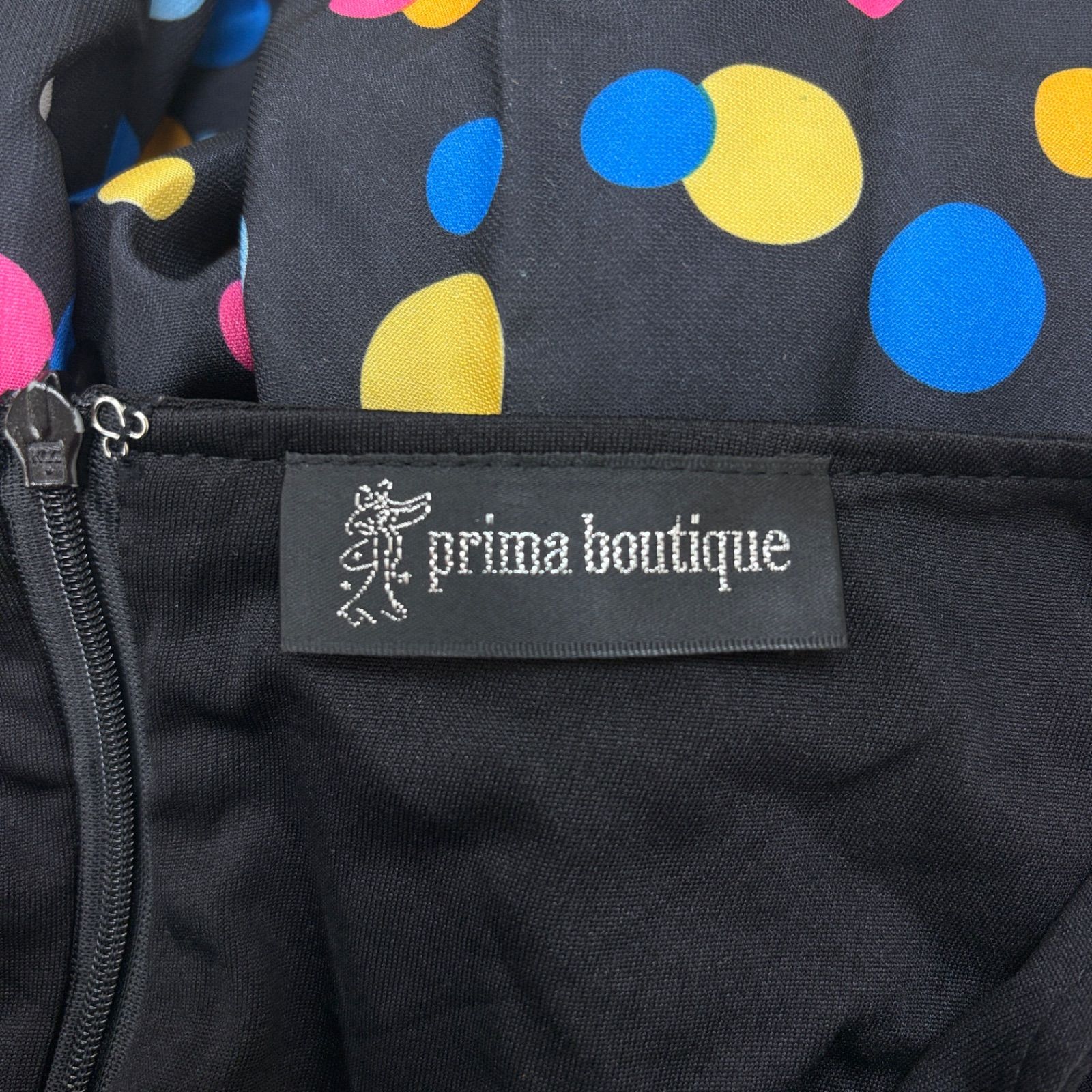 prima boutique】 フラメンコ衣装 ドレス セットアップ 黒 水玉 ドット