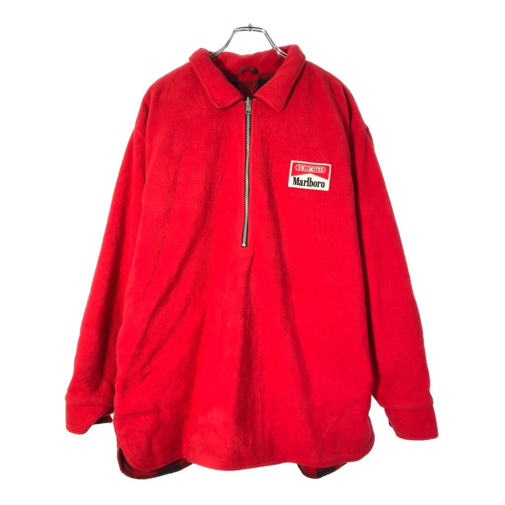 90年代 Marlboro マルボロ リバーシブル ハーフジップ フリースシャツ