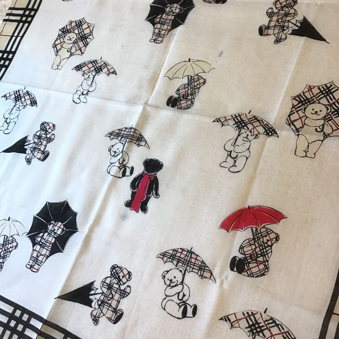 バーバリー ハンカチ ミニスカーフ BURBERRY ノバチェック クマ 傘