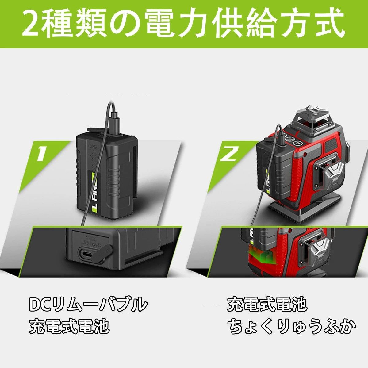 レーザー墨出し器 グリーン レーザー 水平器 16ライン 4x360°グリーン 
