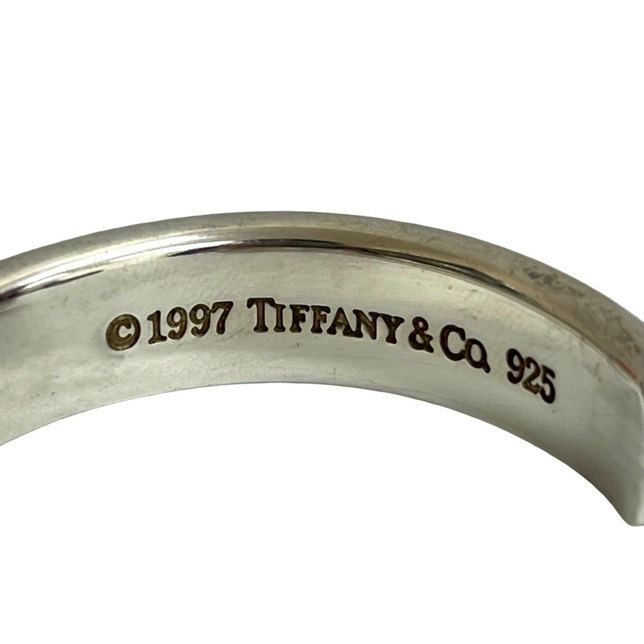 極 美品 箱付 TIFFANY&Co. ティファニー 1837 ナローバングル ロゴ