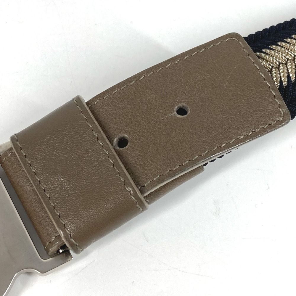 BVLGARI ブルガリ ベルト ロゴ レザー/キャンバス ネイビー - メルカリ