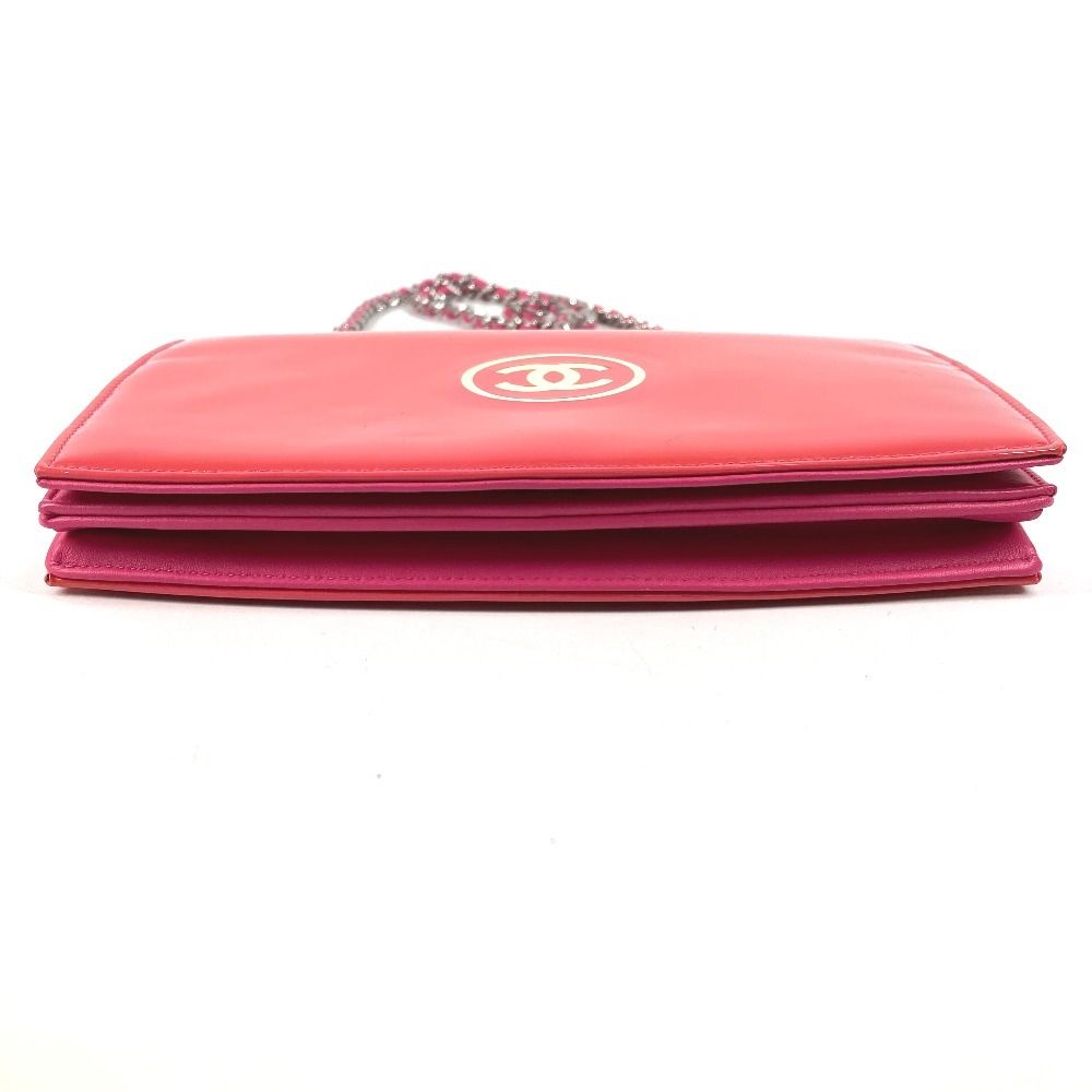 CHANEL シャネル 長財布 チェーンウォレット パテントレザー ピンク