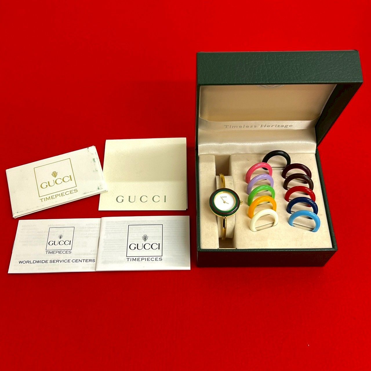 稼働品 極 美品 箱付き GUCCI グッチ チェンジベゼル シェリーライン