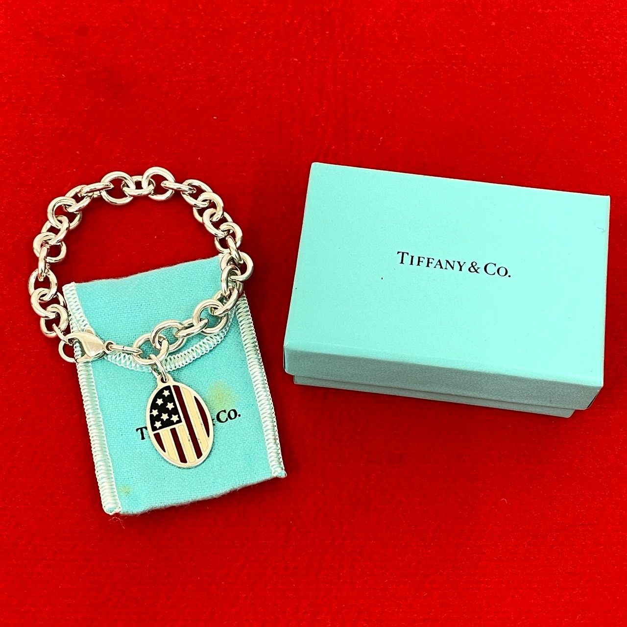 ティファニー オーバルタグ　星条旗　ブレスレット 925 シルバー ティファニー オーバルタグ 星条旗 ブレスレット 925 シルバー