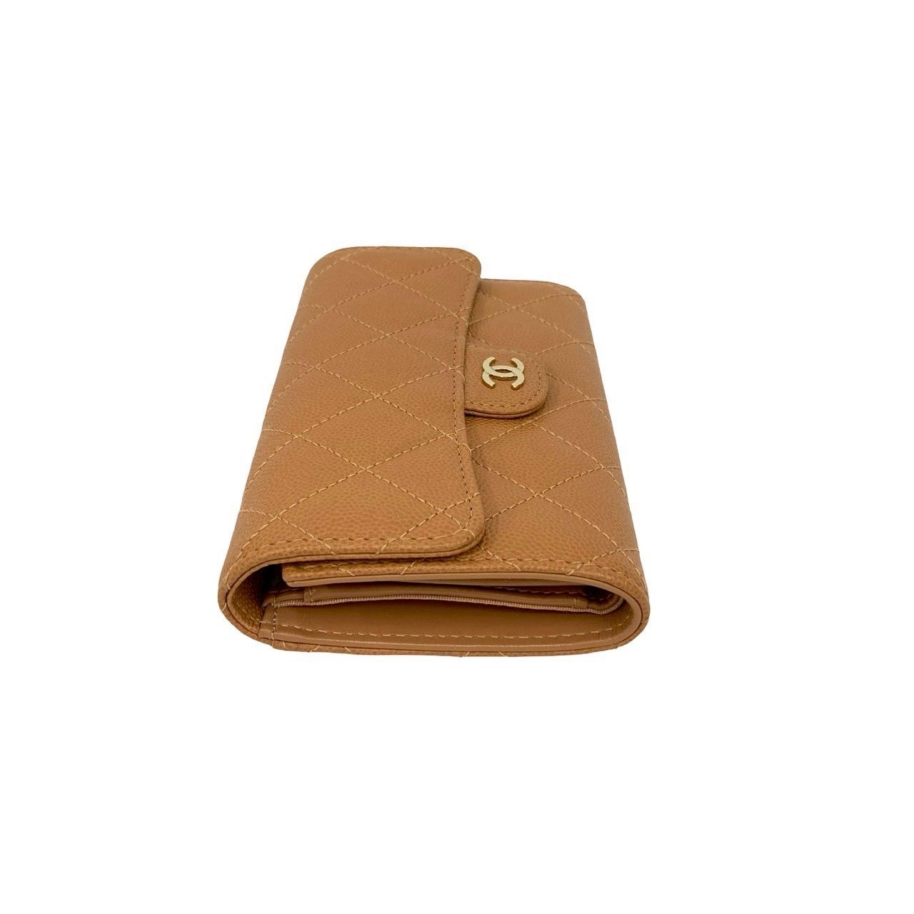 【✨極美品 ✨】 シャネル 二つ折り財布 カンボンライン マトラッセ ベージュ 極 美品 箱付き シール有 CHANEL シャネル マトラッセ ココマーク