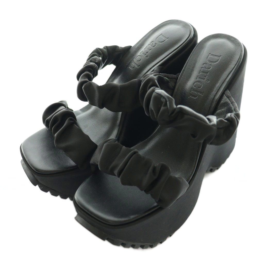 ダーリッチ Darich サテンプラットフォームサンダル S 黒 ブラック