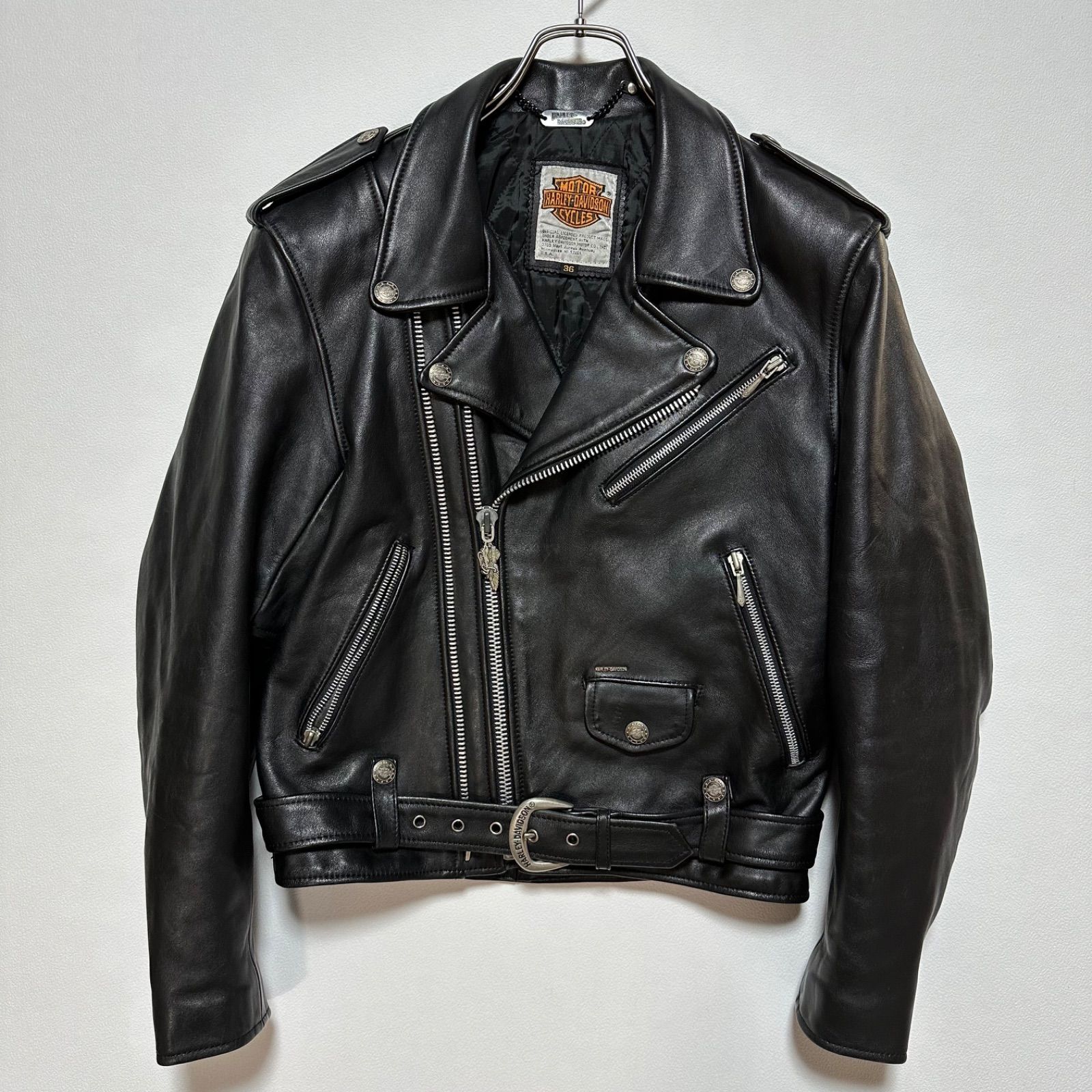 HARLEY-DAVIDSON ダブルライダース レザージャケット 36 S相当
