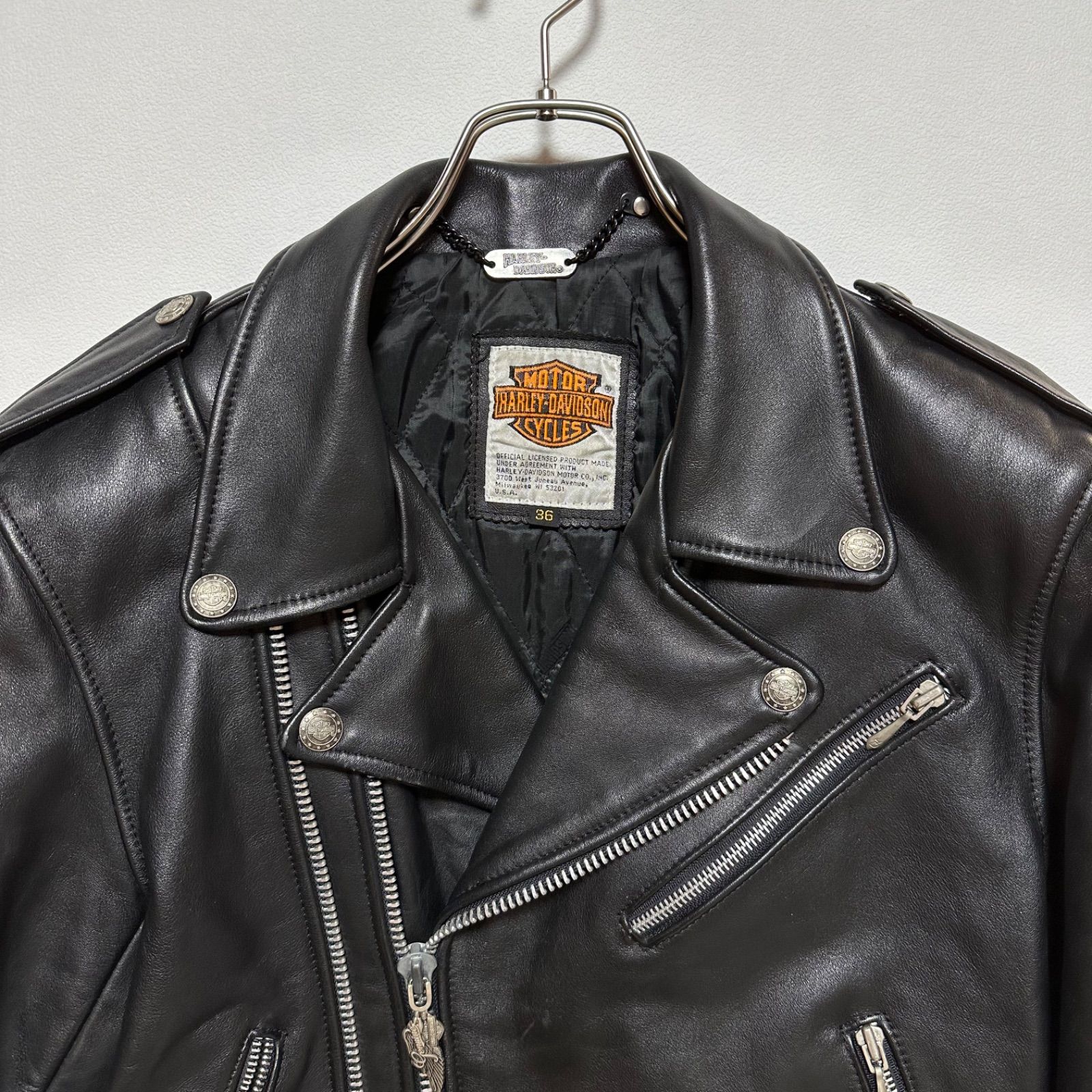 HARLEY-DAVIDSON ダブルライダース レザージャケット 36 S相当