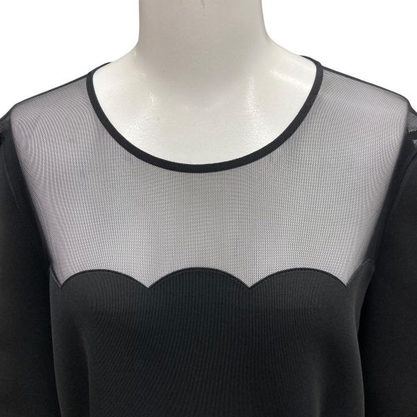 □ テッドベイカー TED BAKER ワンピース ひざ丈 異素材ドッキング 黒