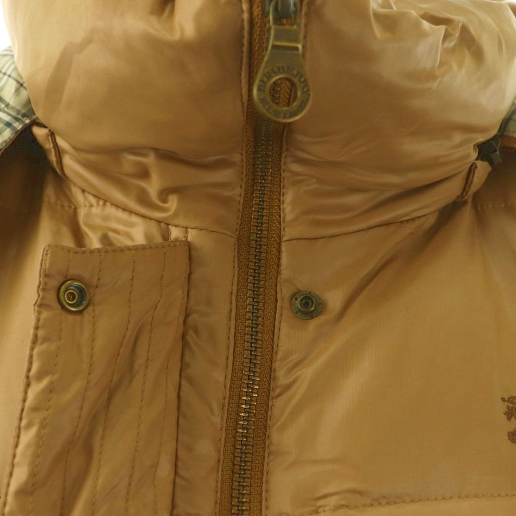 バーバリーブルーレーベル ナポレオン風ジャケット ベージュ系 サイズ38 バーバリーブルーレーベル BURBERRY BLUE LABEL ファー付きダウン