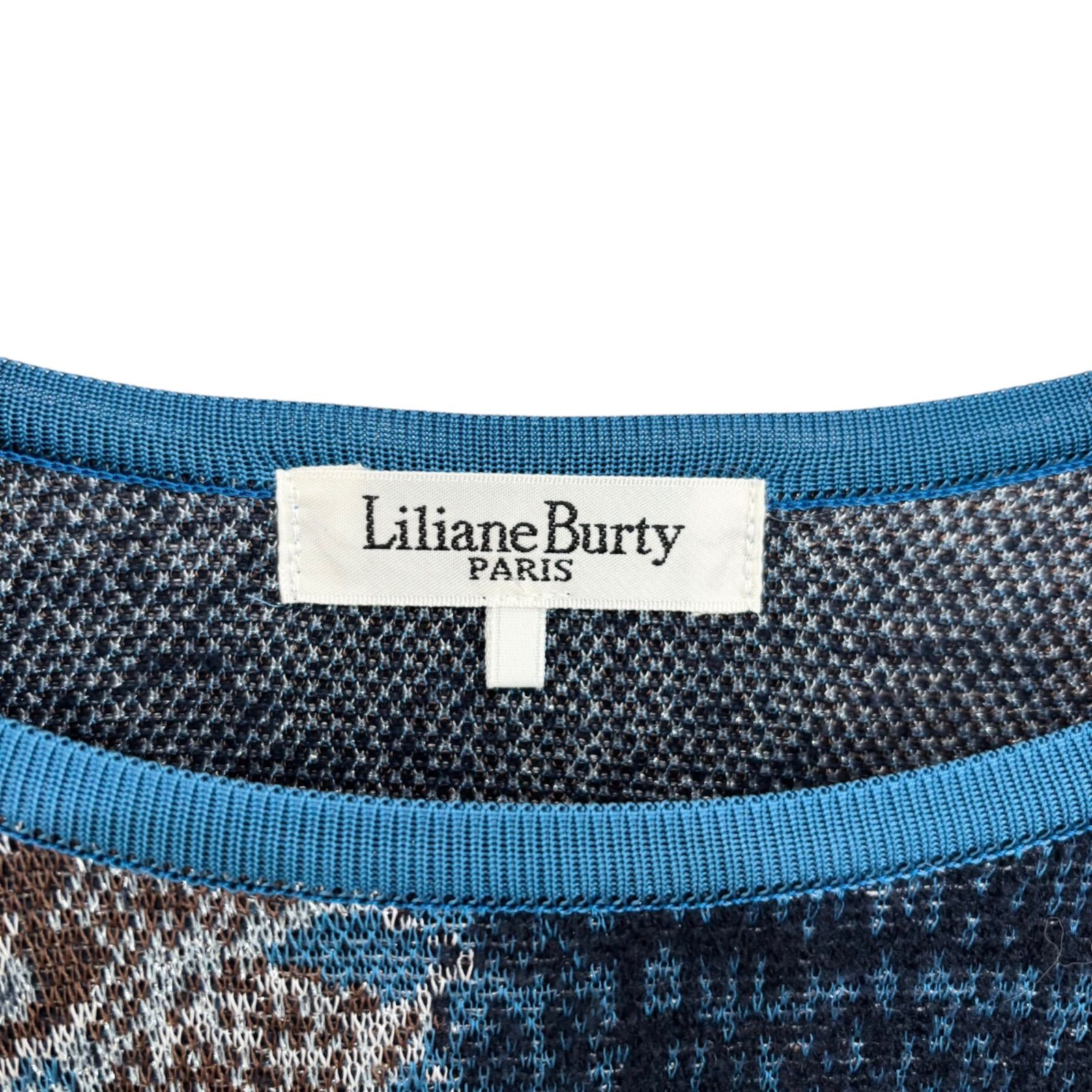 Z1735 Liliane Burty リリアンビューティー 花柄 ロング丈ニット