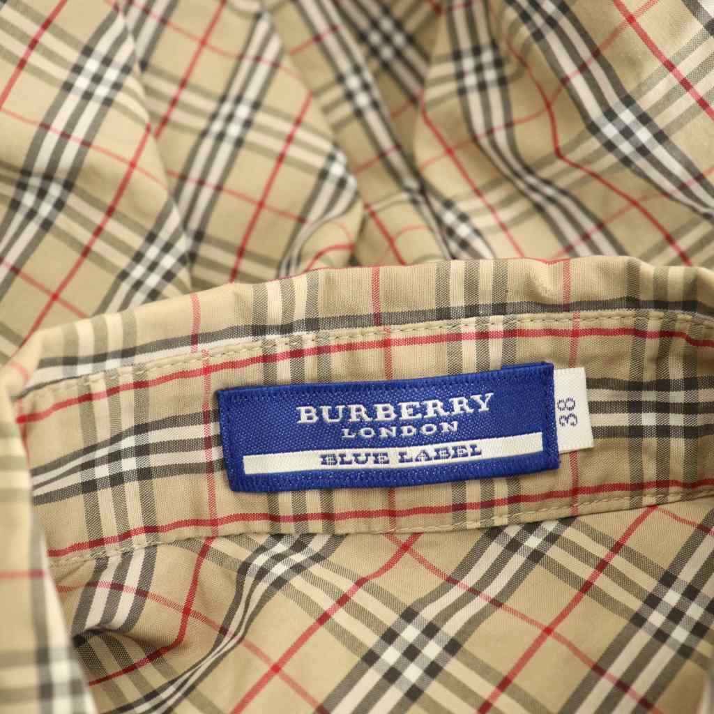 BURBERRY バーバリー ブルーレーベル 白 ポロシャツ ノバチェック 38 バーバリーブルーレーベル BURBERRY BLUE LABEL ノバチェック シャツ
