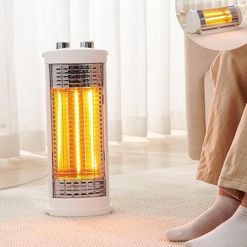 縦でも横でも速暖 SKK カーボンヒーター 2 WAY 速暖 小型 遠赤外線 電気ストーブ ヒーター 電気ヒーター 日本企業 ホワイト 2232 c 33 d