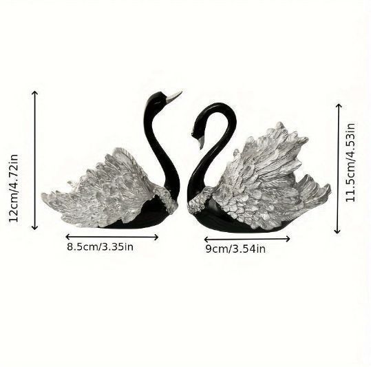 オブジェ 置物 ブラックスワン 黒い白鳥 高級感 2個セット オシャレ