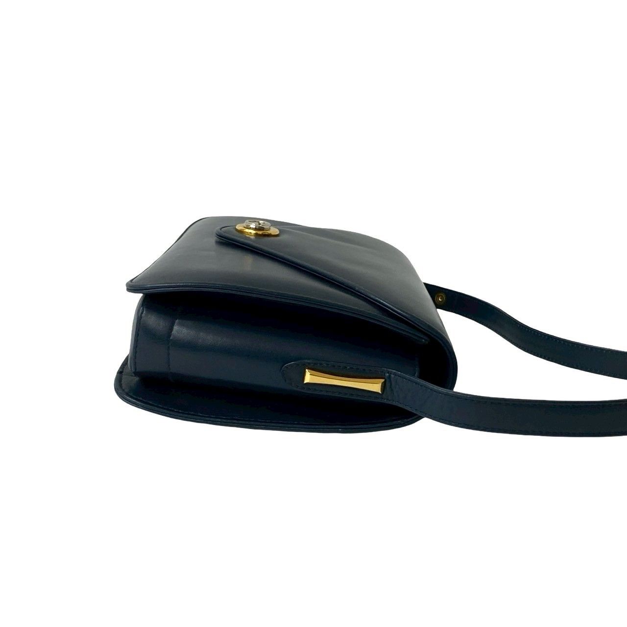 ✨美品✨GUCCI GG ショルダーバッグ ロゴ ネイビー レザー ゴールド金具 GUCCI（グッチ） 極 美品 オールドグッチ ヴィンテージ GG ロゴ 金具