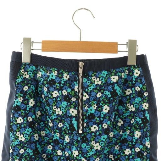 サカイラック sacai luck 花柄スカート タイト ミニ 2 ネイビー /HK