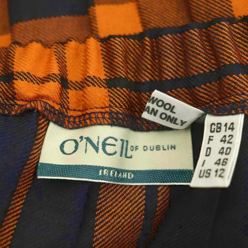 オニール オブ ダブリン O'NEIL OF DUBLIN チェック プリーツ ラップ