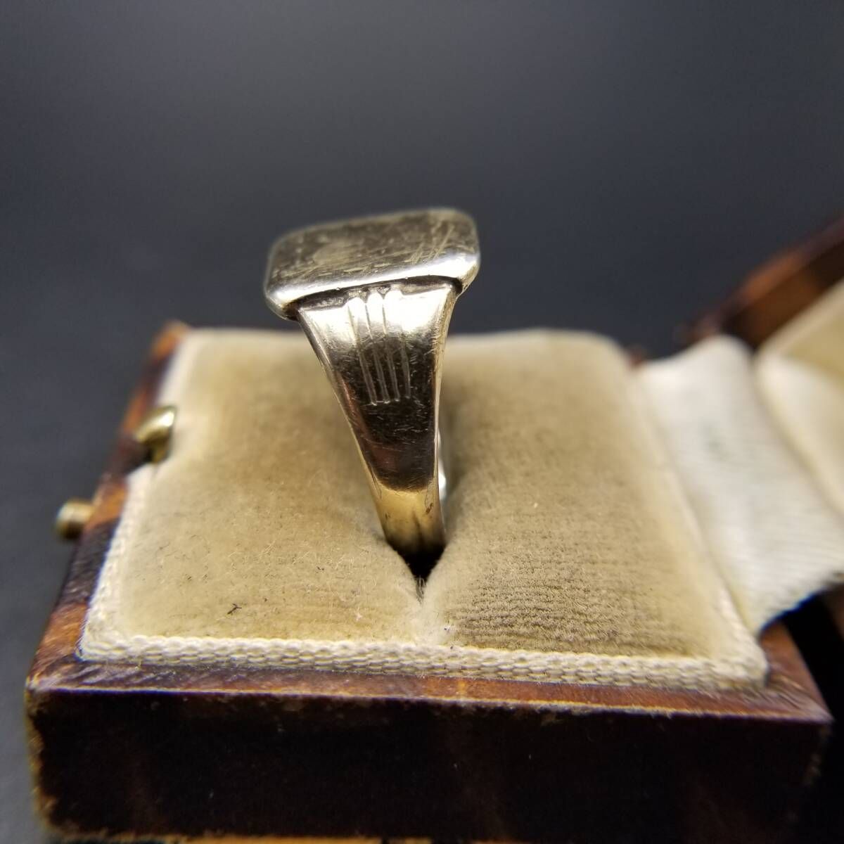 英国 ヴィンテージ JHW社製 レクタングル ステッチ 925 シルバー