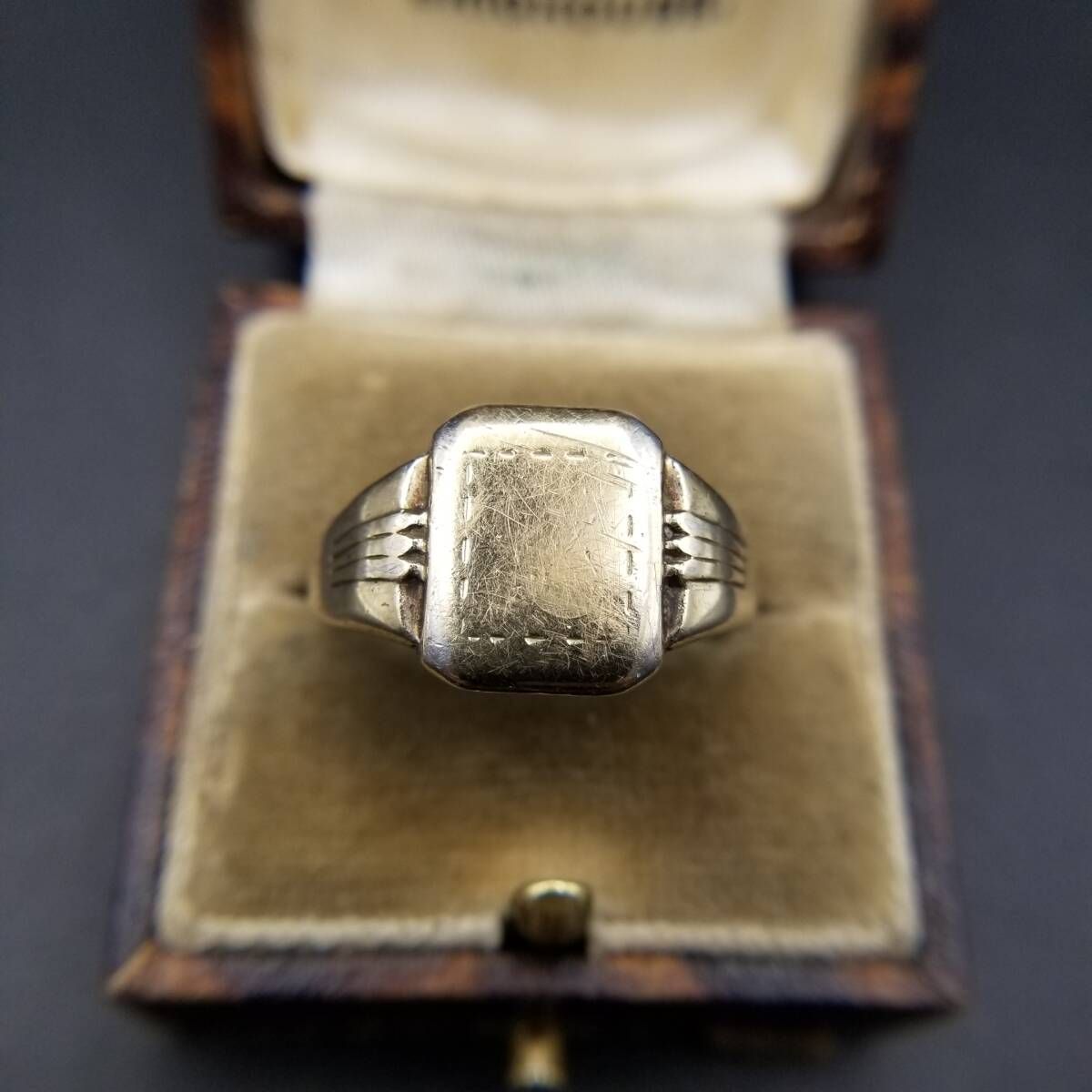 英国 ヴィンテージ JHW社製 レクタングル ステッチ 925 シルバー